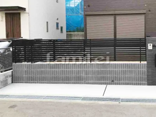 茨木市 新築シンプル オープン外構 門柱 目隠しフェンス