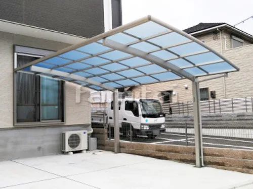吹田市 エクステリア工事 カーポート YKKAP レイナポートグラン 1台用(単棟) R型アール屋根