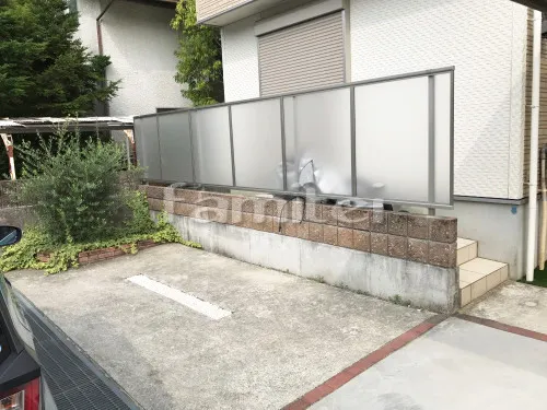 神戸市 リフォーム部分工事 目隠しフェンス塀 YKKAP シンプレオP1型