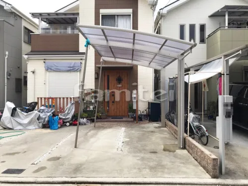 堺市 エクステリア工事 カーポート YKKAP レイナポートグラン 1台用(単棟) R型アール屋根