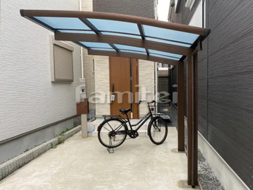 大阪市 自転車バイク屋根 YKKAP レイナポートグランミニ 駐輪場屋根 サイクルポート R型アール屋根