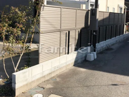 草津市 エクステリア工事 カーポート YKKエフルージュ1台 目隠しフェンス塀 LIXIL フェンスAB YL3型