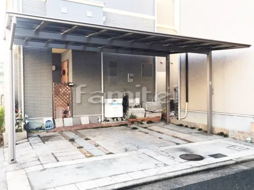 堺市 エクステリア工事 カーポート LIXILリクシル ネスカF 横2台用(ワイド ツイン) F型フラット屋根