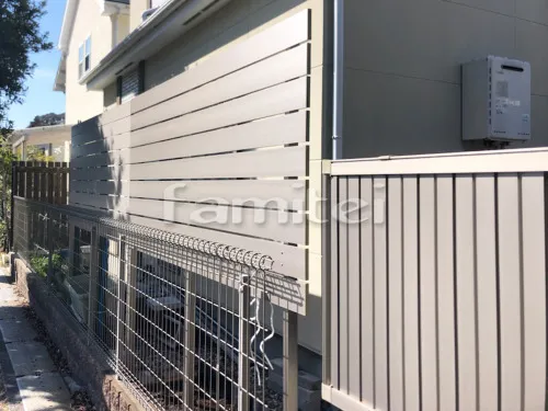 堺市 エクステリア工事 激安目隠しフェンス塀 プランパーツ アルミ平板