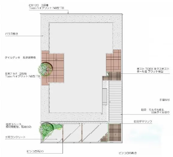 平面図　タイルデッキ別途