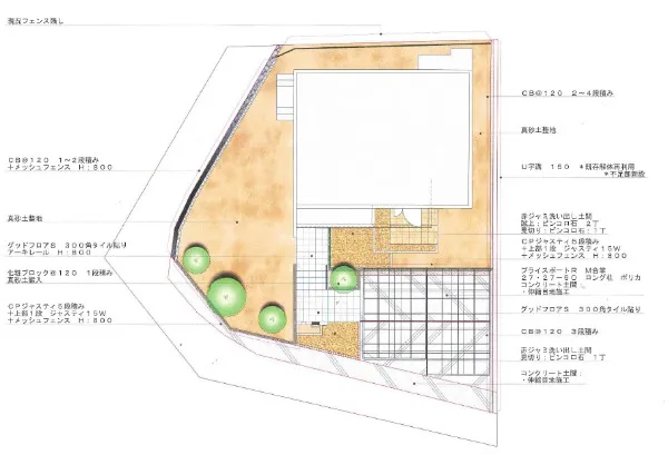 平面図　既存フェンスあり