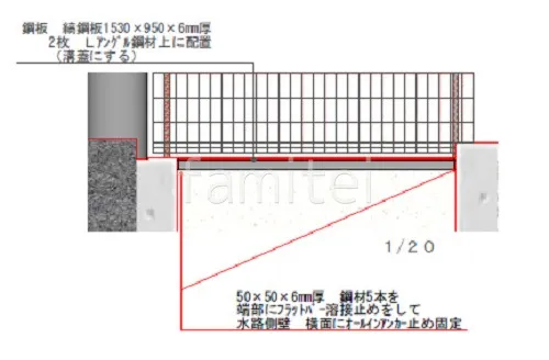 溝蓋鉄板 立面図