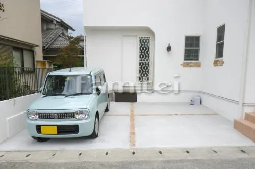 駐車場 土間コンクリート 目地ヴィンテージレンガ