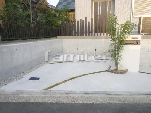 駐車場 土間コンクリート 芝生目地 高麗芝