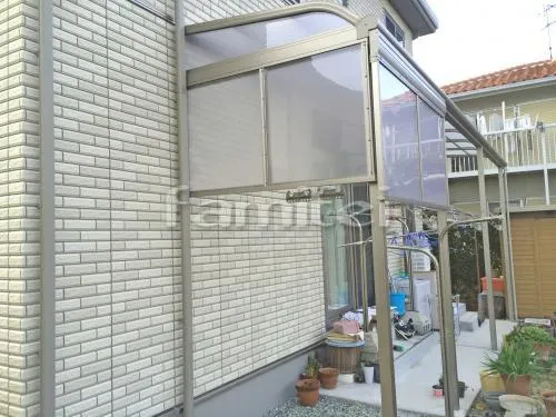 洗濯干し屋根 レギュラーテラス屋根 1階用 R型アール屋根 目隠しパネル(前面 正面) 妻パネル(側面 サイド) 目板隙間ふさぎカバー 物干し