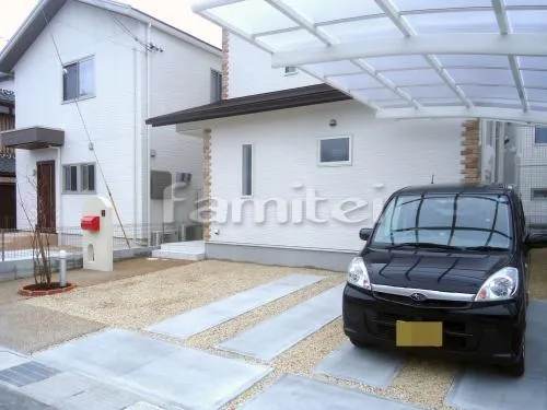 ガレージまわり 駐車場屋根 土間コンクリート