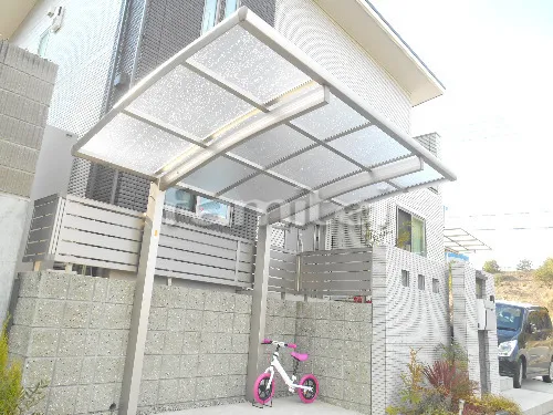 自転車バイク屋根 プライスポートミニ 駐輪場屋根 サイクルポート R型アール屋根