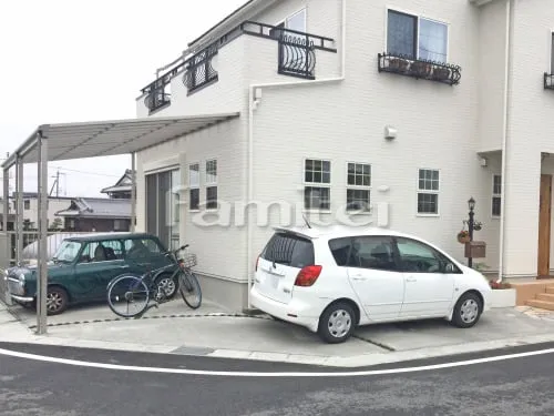 ガレージまわり 駐車場床 土間コンクリート 草目地 タマリュウ