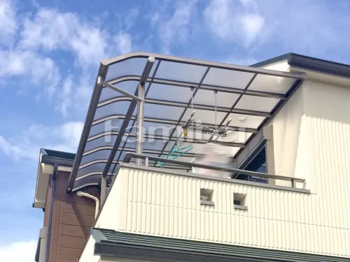 ベランダ屋根 レギュラーテラス屋根 2階用 R型アール屋根 物干し