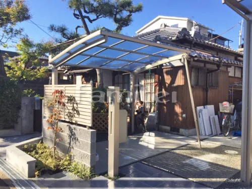 自転車バイク屋根 LIXILリクシル ネスカR 駐輪場屋根 サイクルポート R型アール屋根