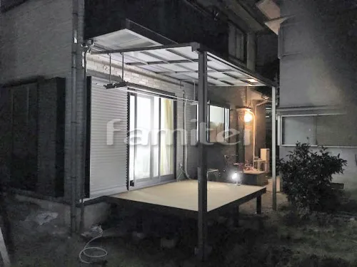 雨除け屋根 LIXILリクシル スピーネ 1階用 F型フラット屋根 物干し 人工木ウッドデッキ YKKAP リウッドデッキ200