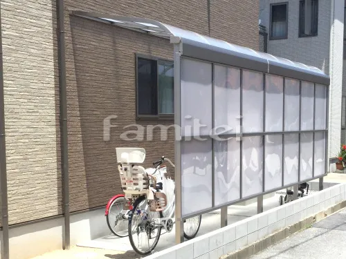 自転車置き場 LIXILリクシル スピーネ 1階用 R型アール屋根 目隠しパネル(前面 正面)2段 隙間材