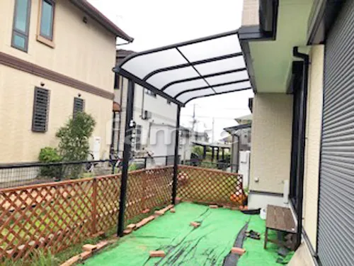 雨除け屋根 レギュラーテラス屋根 1階用 R型アール屋根 収納式物干し