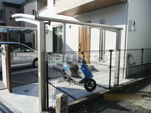 自転車バイク屋根 LIXILリクシル ネスカR 駐輪場屋根 サイクルポート R型アール屋根