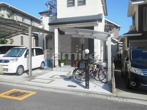 自転車バイク屋根 プライスポートミニ 駐輪場屋根 サイクルポート R型アール屋根 植栽撤去