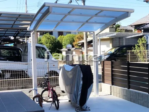 自転車バイク屋根 LIXILリクシル ネスカR 駐輪場屋根 サイクルポート R型アール屋根