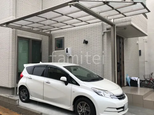 カーポート１台 （単棟） 三協アルミ ニューマイリッシュ 逆勾配 フラット屋根 前下がり屋根