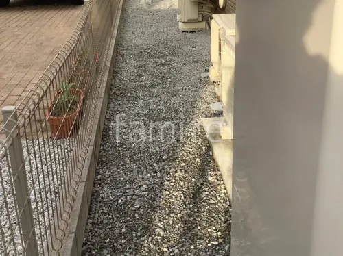 犬走リ バラス砕石 防草シート加工