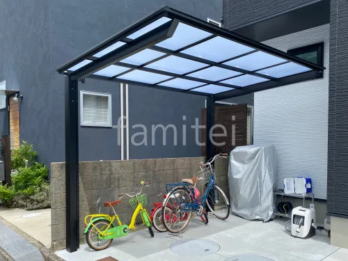 サイクルポート 自転車バイク屋根 LIXIL フーゴF フラット屋根