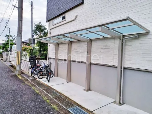 サイクルポート 自転車バイク屋根 YKKAP エフルージュ FIRST フラット屋根