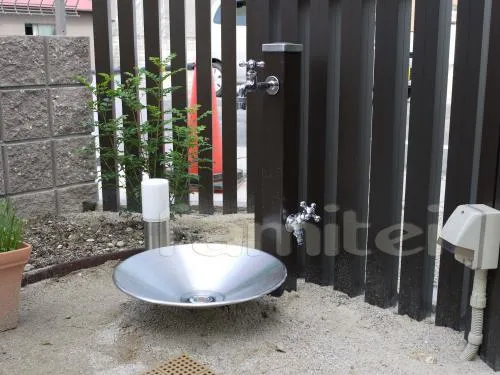 立水栓 ユニソン スプレスタンド　排水パン水盤-シャインポット