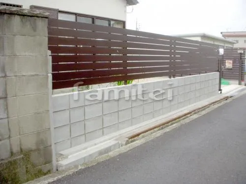 目隠しフェンス塀 ブロック塀 木製調アルミ角板 プランパーツ