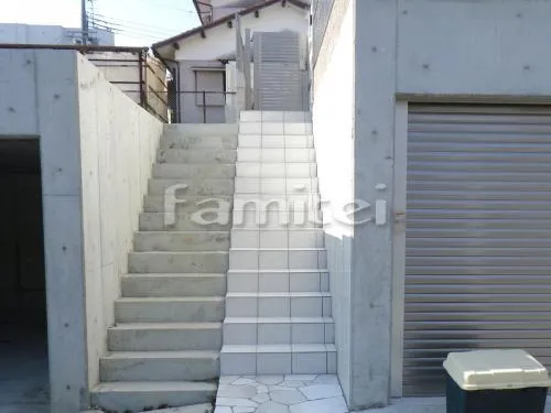 玄関アプローチ階段 床タイル貼り ニッタイ工業 ロッセクラシコ300角