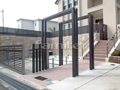 玄関アルミアーチ プランパーツ 木製調デザイン角柱 角材