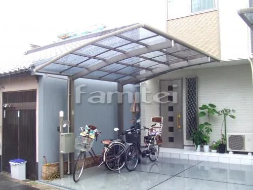 自転車バイク屋根 プライスポート カーポート1台用(単棟) R型アール屋根