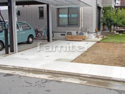 駐車場ガレージ床 土間コンクリート 伸縮目地 床タイル貼り INAXイナックス グレイスランド300角 LIXILリクシル