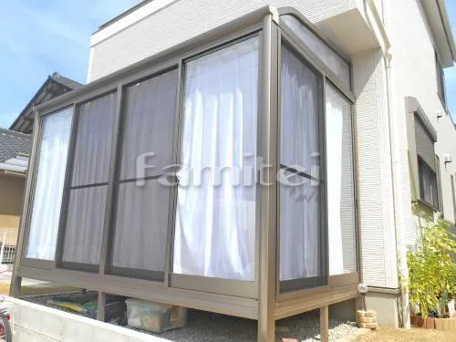 ガーデンルーム レギュラーサンルーム R型アール屋根 カーテンレール 網戸