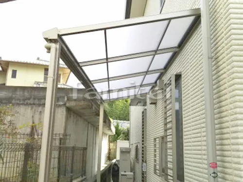 雨除け屋根 フラットテラス屋根 1階用 F型 特殊加工 斜めカット