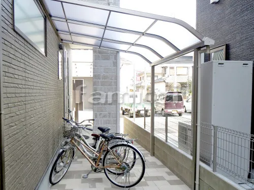 自転車バイク屋根 レギュラーテラス屋根 1階用 R型アール屋根