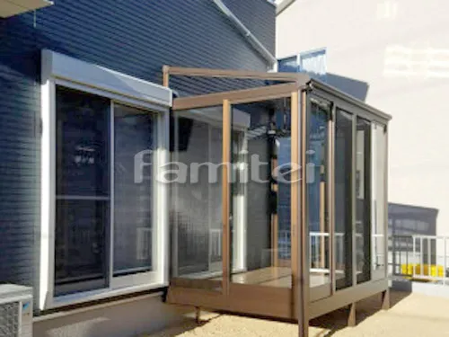ガーデンルーム YKKAP サンフィール3 F型フラット屋根 テラス囲い サンルーム 網戸 竿掛け