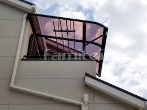 ベランダ屋根 レギュラーテラス屋根 2階用 R型アール屋根 物干し 既存テラス撤去