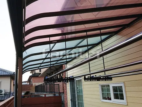 雨除け屋根 YKKAP ソラリアR 1階用 R型アール屋根