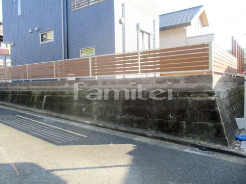 木製調目隠しフェンス塀 YKKAP ルシアスF04型 化粧ブロック ユニソン シャモティ