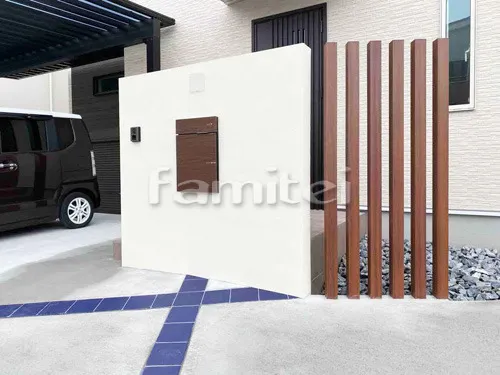 門柱 塗り壁 アイカ工業 ジョリパット塗装 木製調デザインアルミ角柱 プランパーツ 角材