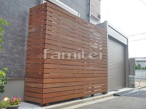 木製目隠しフェンス塀 ウリン材 横板貼り