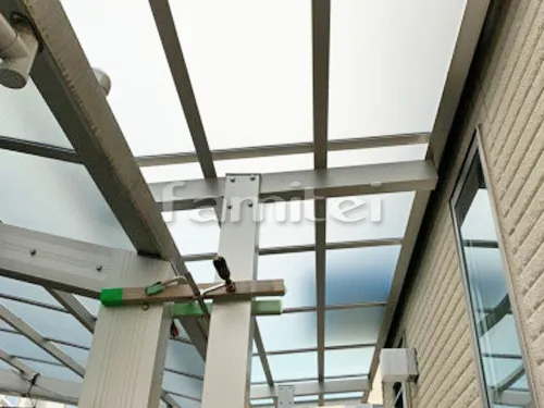雨除け屋根 YKKAP 独立式エフルージュグランZERO(カバー無) 1階用 F型フラット屋根 すき間ふさぎ材
