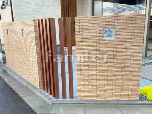 境界塀 壁タイル貼り LIXILリクシル セラヴィオ ガラスブロック 木製調デザインアルミ角柱 プランパーツ 角材