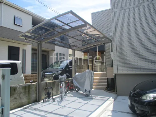 カーポート LIXILリクシル ネスカR 1台用(単棟) R型アール屋根 駐車場ガレージ床 土間コンクリート