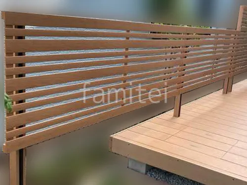 アルミ形材 フェンス LIXIL 木製調AA YR1型 横格子(ランダム) 木調・ラティス