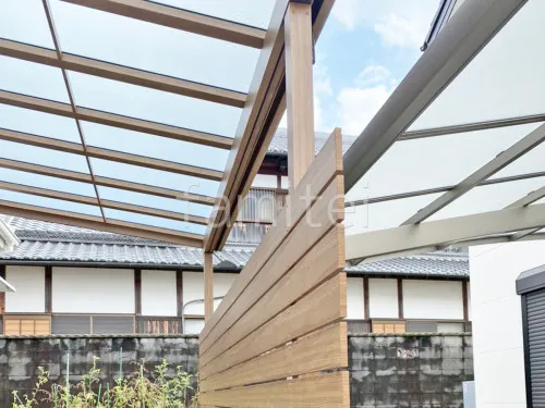 フル木製調雨除け屋根 LIXILリクシル シュエット 1階用 F型フラット屋根 デザインアルミ角柱 デザイナーズパーツ 角材
