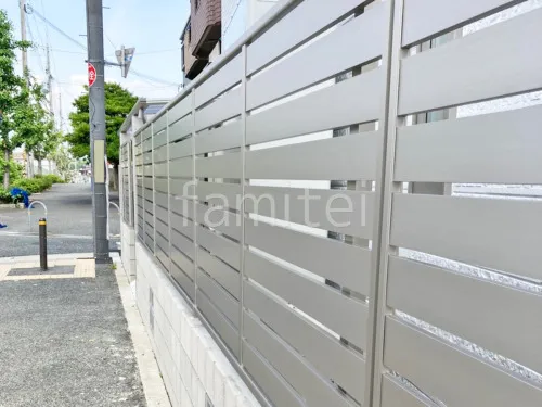 アルミ形材 フェンス YKKAP シンプレオSY1F型 横スリット 目隠し ブロック塀 （化粧ブロック） ユニソン シルマ 